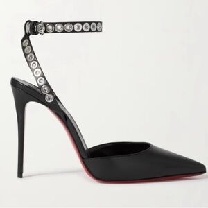 Louboutin pumpaclou 100 white DYED BLACK